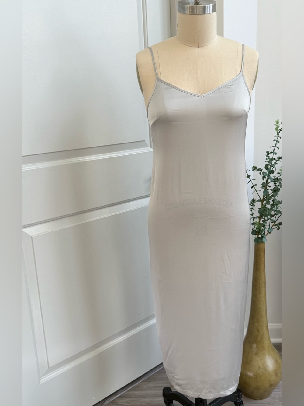 Express Light Gray Silky Spaghetti-Strap Slip